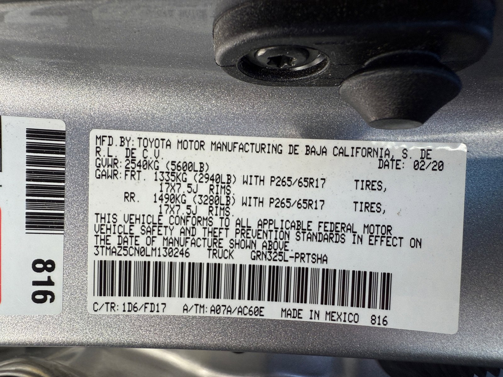 2020 Toyota Tacoma 2WD TRD Sport