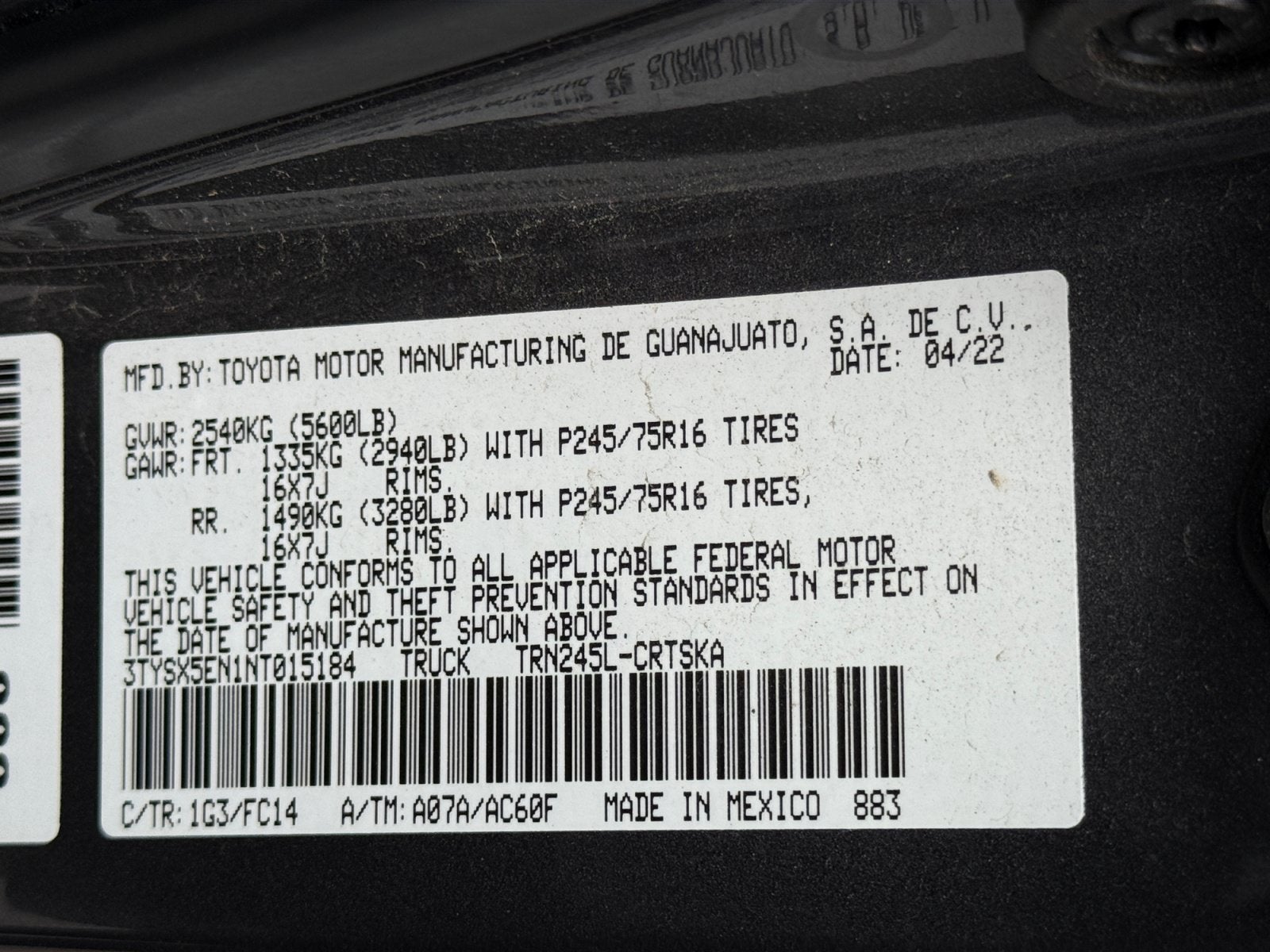2022 Toyota Tacoma 4WD SR5