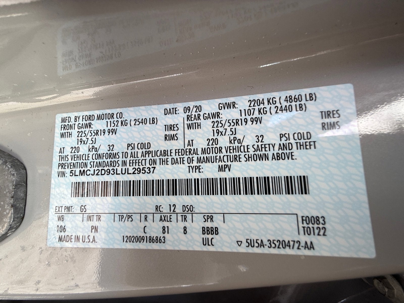 2020 Lincoln Corsair Reserve