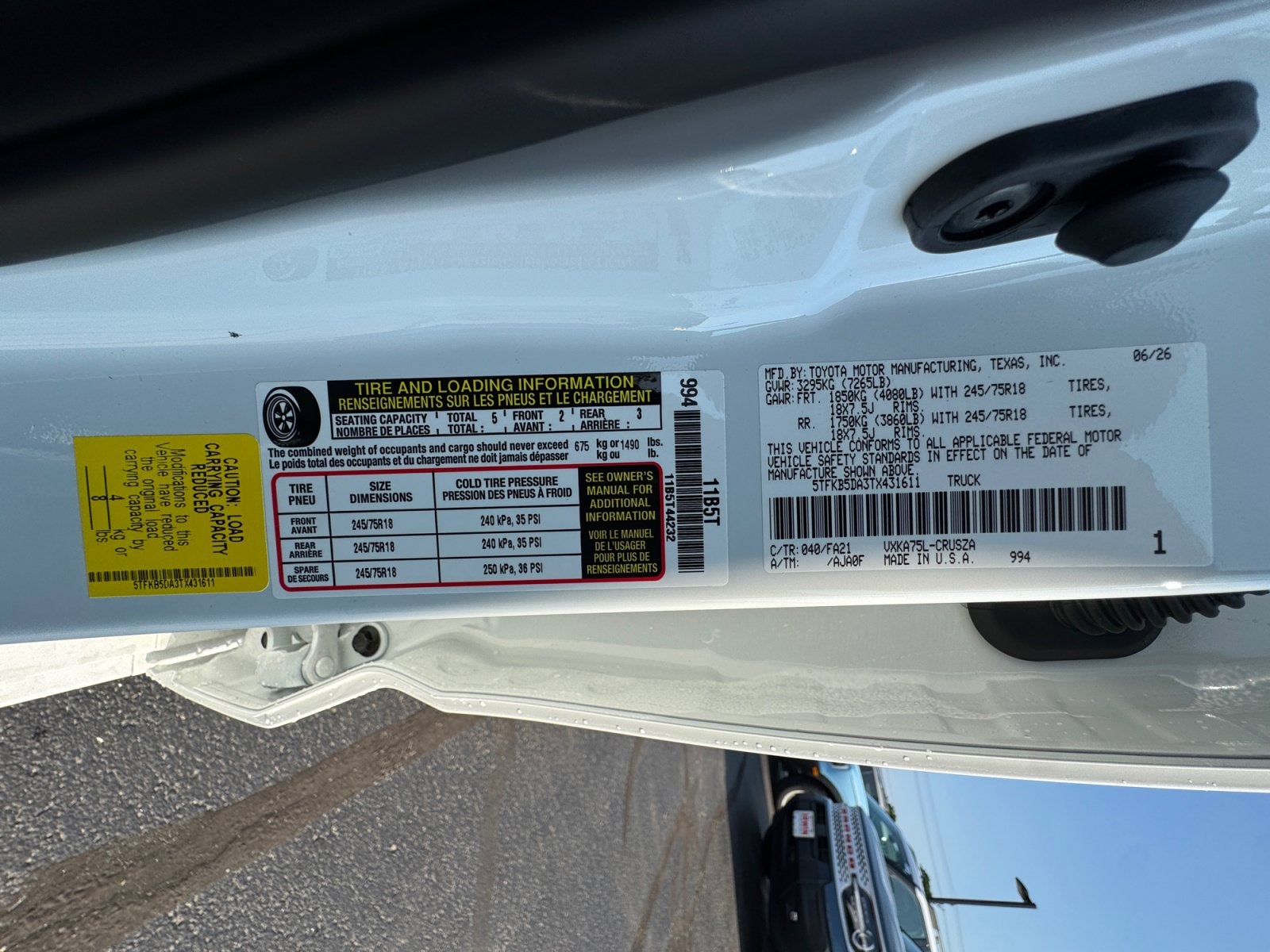 2026 Toyota Tundra SR Double Cab 6.5' Bed