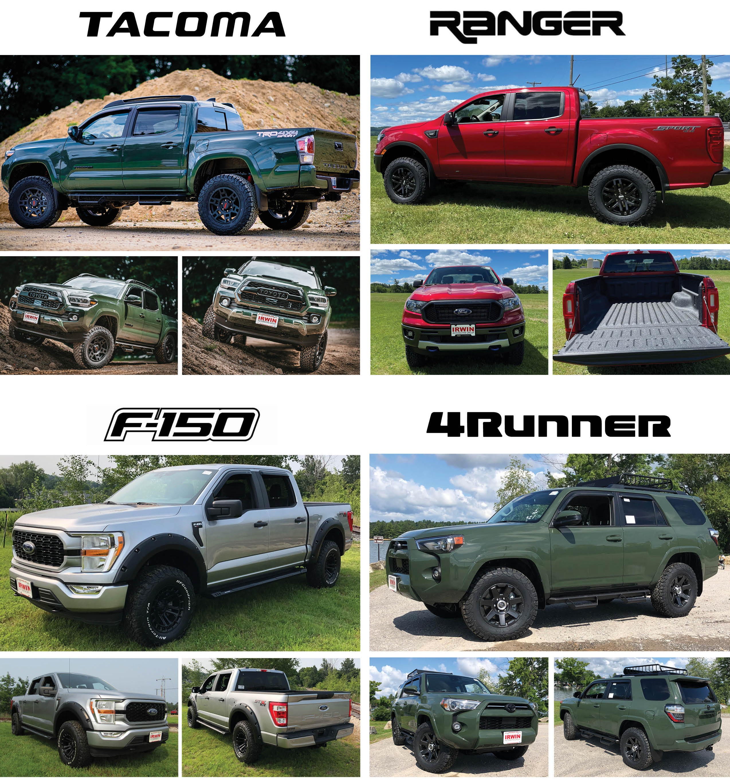 Truck and SUV Accessories Ford F150 Ford Ranger Toyota 4Runner Toyota Tacoma